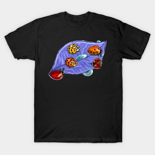 lady bugs on a lavender leaf T-Shirt